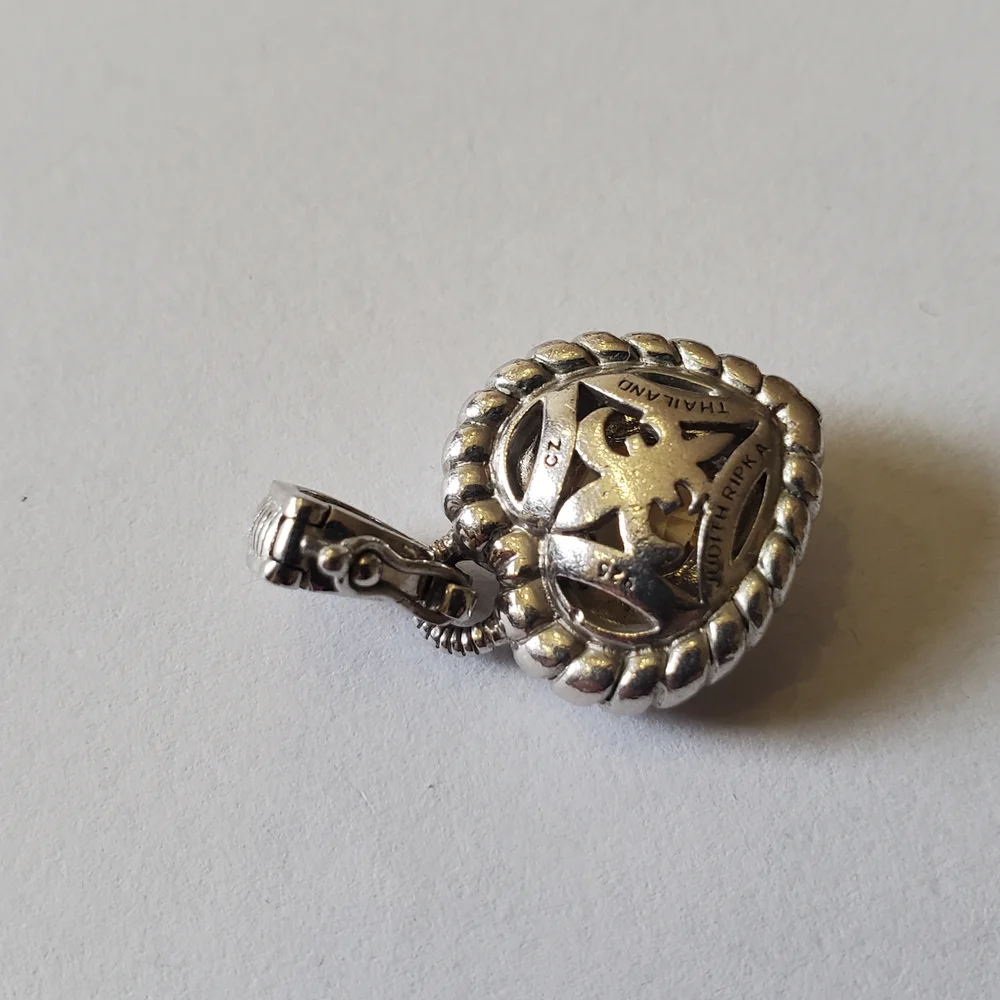 Judith Ripka Silver Heart Pendant with Champagne Stone - Picture 6 of 6